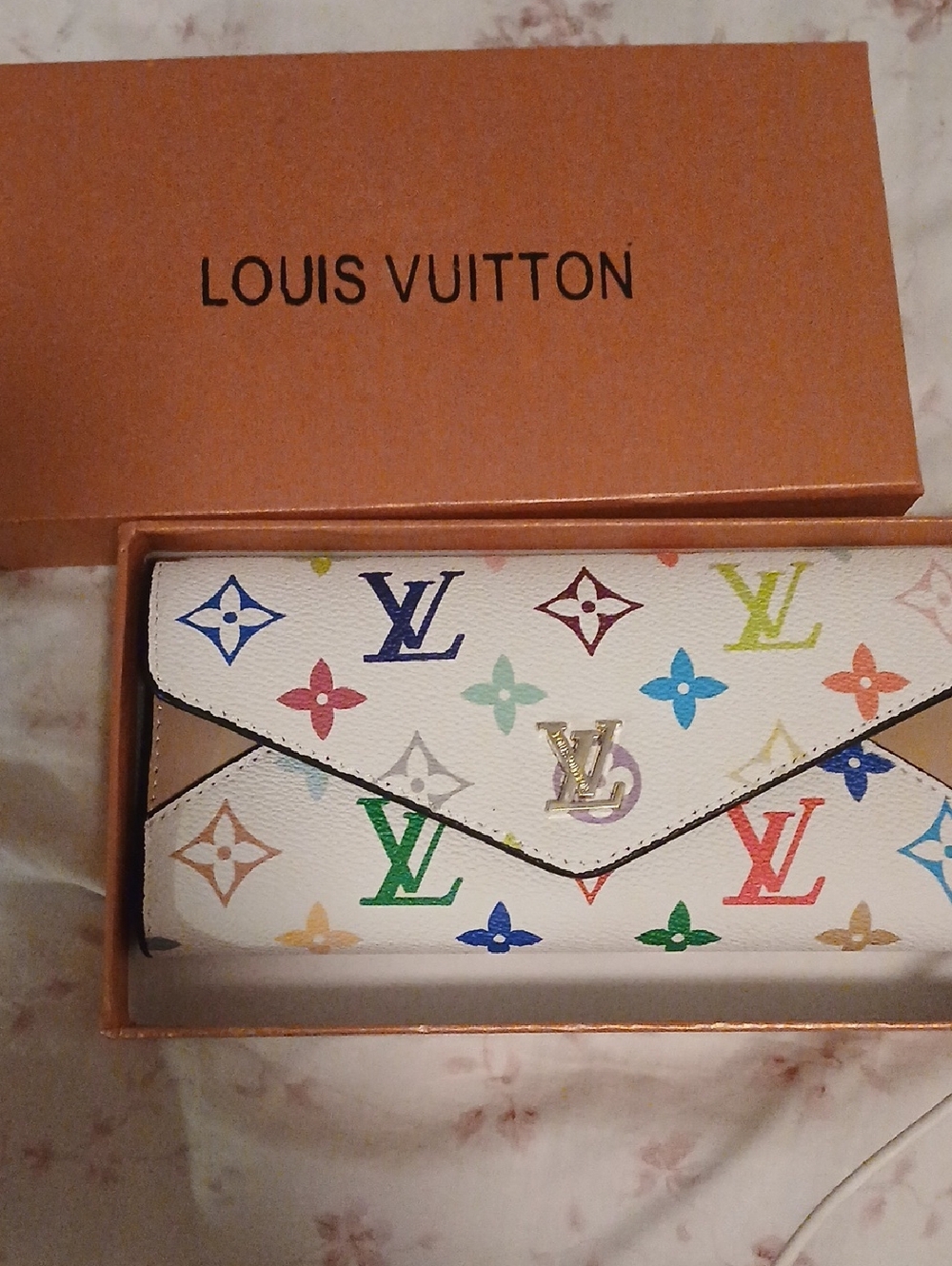 Louis Vuitton White Multicolor Monogram Envelope Continental Wallet